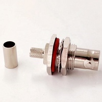 Câble coaxial audio RG58, fil d'antenne, connecteur coaxial RF étanche pour CCTV, connecteur BNC femelle à sertir pour panneau