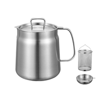 Tout en acier inoxydable 304 Grande capacité de 2000ml Bouilloire à induction facile à nettoyer pour les boissons chaudes de maïs Ramen Multifonctionnel Coréen