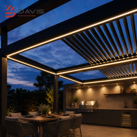 Pergola à toit coulissant en aluminium, gazebo, pavillon avec auvent pliable motorisé pour patio, hôtel, complexe hôtelier et espaces commerciaux