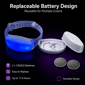 Bracelet lumineux LED coloré, réglable, motif personnalisé pour concerts, festivals, fêtes et événements. - Product Image 3