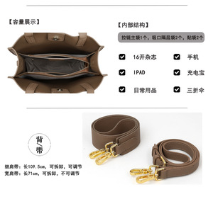 Bolso de Mano de Cuero Genuino para Mujer, Piel de Vacuno de Primera Capa, Bolso de Hombro, Bandolera, Bolso Tote, Bolso Tipo Cubo de Gran Capacidad - Product Image 2