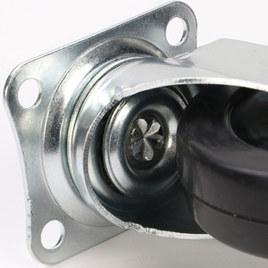 4 Inch Rubber Flat Bottom Swivel Caster With Side Brake 100x100 Mm Bolt Hole Type Wear Resistant Trolley Wheel - Product Image 3