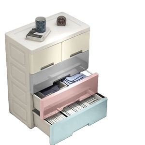 Kids Clothes Plastic paper Cupboard 5 Layer Large Space Stackable Storage Drawer Organizer for Bedroom Storage Drawer Cabinet
