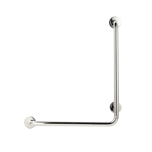 Barra de apoyo en forma de L para baño Fidia, 600x700 mm, acero inoxidable, mango de seguridad para acceso al inodoro - Product Image 1