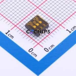 DSHP03TJGER DIP Switch SMD-6P,5.4x5.4mm Switch Single Pole Single Throw 3 1.27mm 25mA - Product Image 1