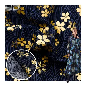 Chiffon Fashion Woven 100% Cotton Fabric Floral Gold Metallic Chiffon Fabric Embroider Glitter Chiffon Fabric