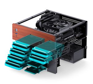 New Jonsbo N4 <strong>NAS</strong> North American Walnut Trim with a Cooling Fan Supports the Installation of 8 Hard Disks <strong>Mini</strong> <strong>case</strong> - Product Image 3