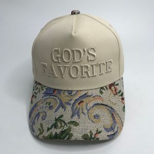 Gorra <span class=keywords><strong>de</strong></span> béisbol floral boutique con la inscripción 'God Is Good', visera floral, gorra cristiana con cierre ajustable tipo snapback, OEM/ODM - Product Image 5