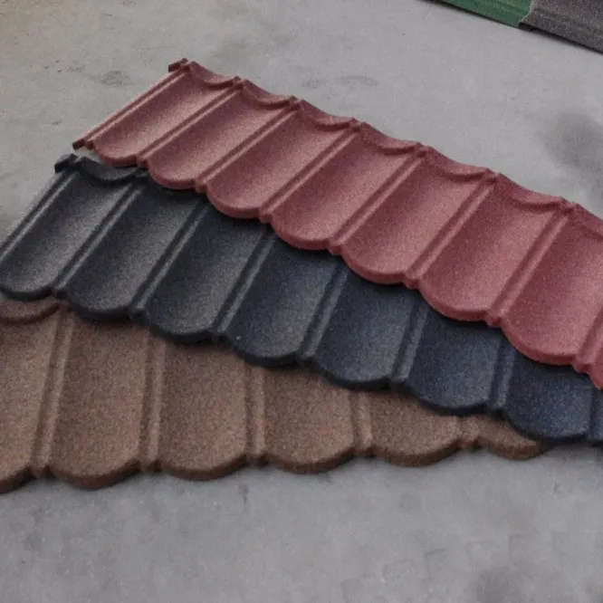 Customization thickness new color bond type Lightweight color stone coated metal accessories roof tile