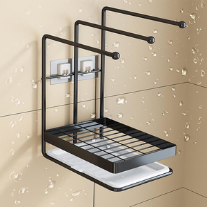 Égouttoir à vaisselle rétractable, étagère de cuisine, rangement d'évier rétractable éponge, trois penderies suspendues panier de vidange - Product Image 2