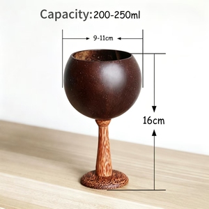 Vajilla de copa y cuenco de vino de cáscara de coco personalizada ecológica - Product Image 2