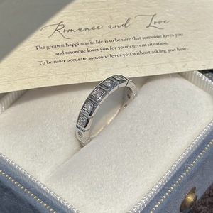 Wenchi Simple and Fashionable S925 Pure Silver Row Diamond <b>Ring</b> Vintage Style Niche Design <b>Adjustable</b> Stackable Jewelry China - Product Image 4