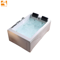 Baignoire balnéo blanche pour couple, baignoire à jets pour 2 personnes avec douche, hydromassage, jacuzzi, 1800 mm, spa intérieur de luxe
