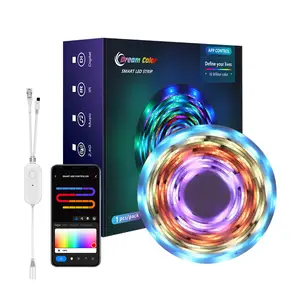 CL Lighting E-commerce Supplier OEM ODM Rgb Magic Color 12V 5M BT Control Tuya Smart Led Strip Lights Sync with Music