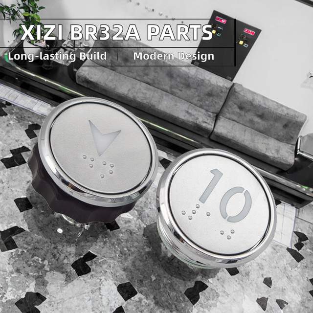 Stainless Steel Elevator Call Buttons Round Push Braille Design for Hotels Villas Apartments Lifts