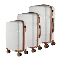 Valise à roulettes moderne de luxe ultra-légère en PP, grande capacité, unisexe, avec fermeture éclair et serrure intelligente