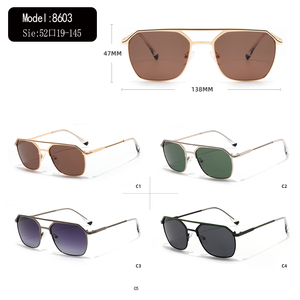 Metal Frame Polarized Sunglasses Square UV400 Full Rim Unisex <b>Eyewear</b> for Travel Beach Outdoor - Product Image 3