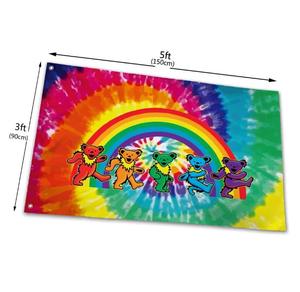 Banderola de oso de baile de arcoíris, banderín de 90x150cm, con estampado personalizado de 3x5 pies - Product Image 1
