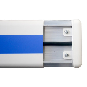Tira anticolisión médica de aleación de aluminio, 150mm, blanca y azul, plana, para pasillo de hospital, residencia de ancianos, hotel, supermercado, taller - Product Image 3