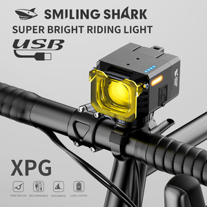 Luz Delantera para Bicicleta Smiling Shark, Luz LED Recargable por USB para Ciclismo - Product Image 1