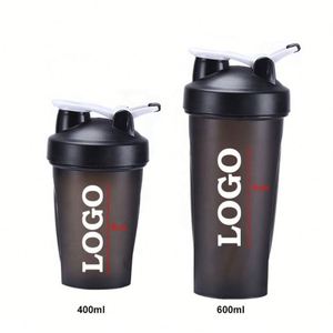 Bouteilles d'eau de sport personnalisées sans BPA avec logo, 400 ml/600 ml, avec boules mélangeuses métalliques intégrées, pour promotion (vente en gros) - Product Image 3