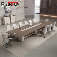 Ensemble de mobilier de bureau de direction moderne de luxe Ekintop CEO, bureau convertible en bois, modulaire, extensible et réglable
