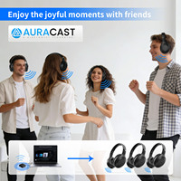 Casque audio supra-auriculaire avec réception Auracast, connexion un-vers-plusieurs, pliable, léger, sans fil, avec microphone