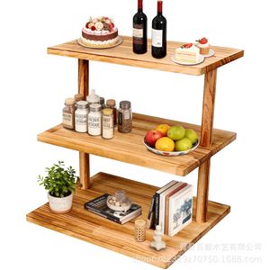 Wooden Multi Tier Storage <b>Rack</b> 3 Layers <b>Kitchen</b> Organizer For Food And Cookware Display Home Use - Product Image 1