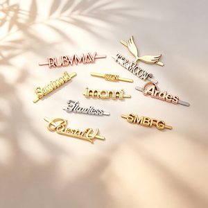 Custom Metal Garment <b>Tags</b> 3D Embossed Logo Label Adhesive Gold Silver Rose Gold Finish for Clothing Accessories - Product Image 3
