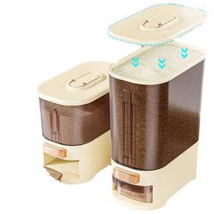 Distributeur automatique de riz, poubelle de cuisine, anti-humidité, anti-insectes, récipient de stockage de céréales scellé, sans BPA, boîte alimentaire ménagère OEM - Product Image 5