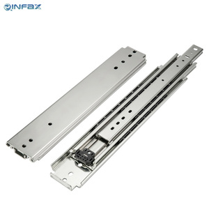 Diapositivas para cajones de 76 pulgadas, capacidad de 500 libras, rieles deslizantes para cajones industriales de alta resistencia con bloqueo, rodamiento de bolas de extensión completa de 3 pliegues - Product Image 1
