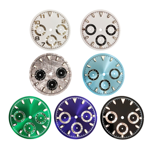 Logo kustom 29.5mm gerakan kuarsa kode waktu hijau Aksesori tulisan bercahaya baru VK63 <span class=keywords><strong>Dial</strong></span> jam dengan Diameter - Product Image 3