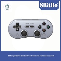 Manette sans fil 8BitDo SN30 Pro Gris avec joysticks à effet Hall, vibration et fonction Turbo pour PC, Steam, Android, Switch