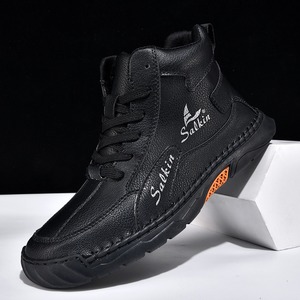 Bottes de sport décontractées légères en cuir souple de luxe, style tendance à bout haut pour la marche, chaussures personnalisées pour hommes - Product Image 3