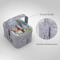 Boîte en métal portable personnalisée avec poignée en forme de lapin de Pâques, idéale pour emballer des bonbons, du chocolat et des cadeaux pour les fêtes et les enfants.