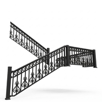 Rampe d'escalier moderne en acier galvanisé et alliage d'aluminium, résistante à la rouille, revêtement poudré, écologique, durable, intérieur/extérieur
