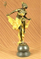 Bronze Fat Femelle Danse Sculpture Décoratif Femelle Statue En Métal Artisanat Produit