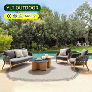 Set di Mobili da Giardino in Stile Teak, Divano Moderno e Lussuoso Impermeabile per Esterni, Design Nordico - Product Image 1