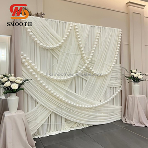 SMOOTH Giant White Pearl String Wedding Decoration Luxury Stage Background Draper Party Background Ceiling Curtain Decoration - Product Image 6