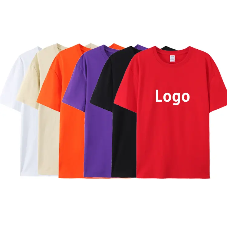 Kaus Pria Ukuran Eropa 100% Katun Kualitas Tinggi Pullover Logo Kustom Solid Kaus Olahraga Fitness Gym Lengan Pendek Leher-o