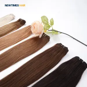 Wholesale 100% Double Drawn raw weft bonded human hair extensions European genius weft hair extensions human hair