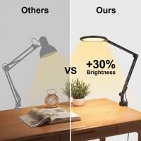 Lampe de bureau contemporaine à clipser, en métal, pliable, éclairage réglable haut/bas, gradation tactile, 95 CRI, AC, pour bureau, chambre, salle d'étude
