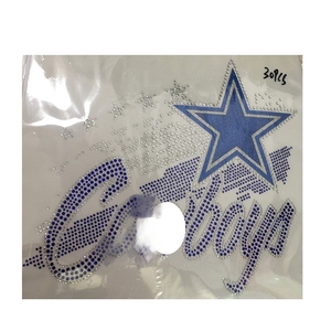 Adornos de Cristal Azul Brillante YHB para Cascos de Vaqueros, Transferencias de Diamantes de Imitación, Logotipo Personalizado del Equipo, Motivos Termoadhesivos de Cristal, No se Caen Fácilmente - Product Image 4