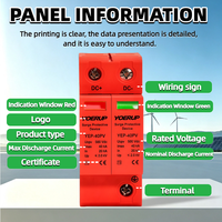 Parafoudre DC 1000V 600V 500V 2P 3P T1 T2 Dispositif de protection contre les surtensions 2 3 pôles 20KA 40kA pour systèmes solaires photovoltaïques