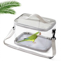 Sac de transport portable et respirant en PVC transparent pour cage à oiseaux, à porter en bandoulière