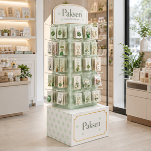 Présentoir en carton à trois crochets pour pinces à cheveux et bijoux, unité robuste imprimée pour l'aménagement mixte d'ornements dans les magasins de cosmétiques - Product Image 2