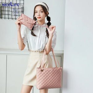 Großhandel Damen handtaschen für Frauen <span class=keywords><strong>2</strong></span> Stück Set Mode Casual PU Leder Geldbörsen und Schulter - Product Image 4