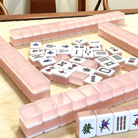Lot de 144 tuiles de Mahjong chinoises en acrylique gelée de qualité supérieure – Tuiles de Mahjong gravées et colorées, ensemble de Mahjong en gelée glacée