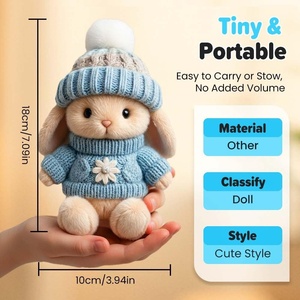 TUMPLUS Coniglietto Mini Artigianale Morbido e Flessibile, Regalo <span class=keywords><strong>di</strong></span> Pasqua, Peluche Coniglio Piccolo e Adorabile, Confortevole e Ispirazionale - Product Image 5