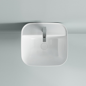 Promotion Chine : Lavabo mural en céramique blanche à demi-pied pour salle de bain domestique - Product Image 5